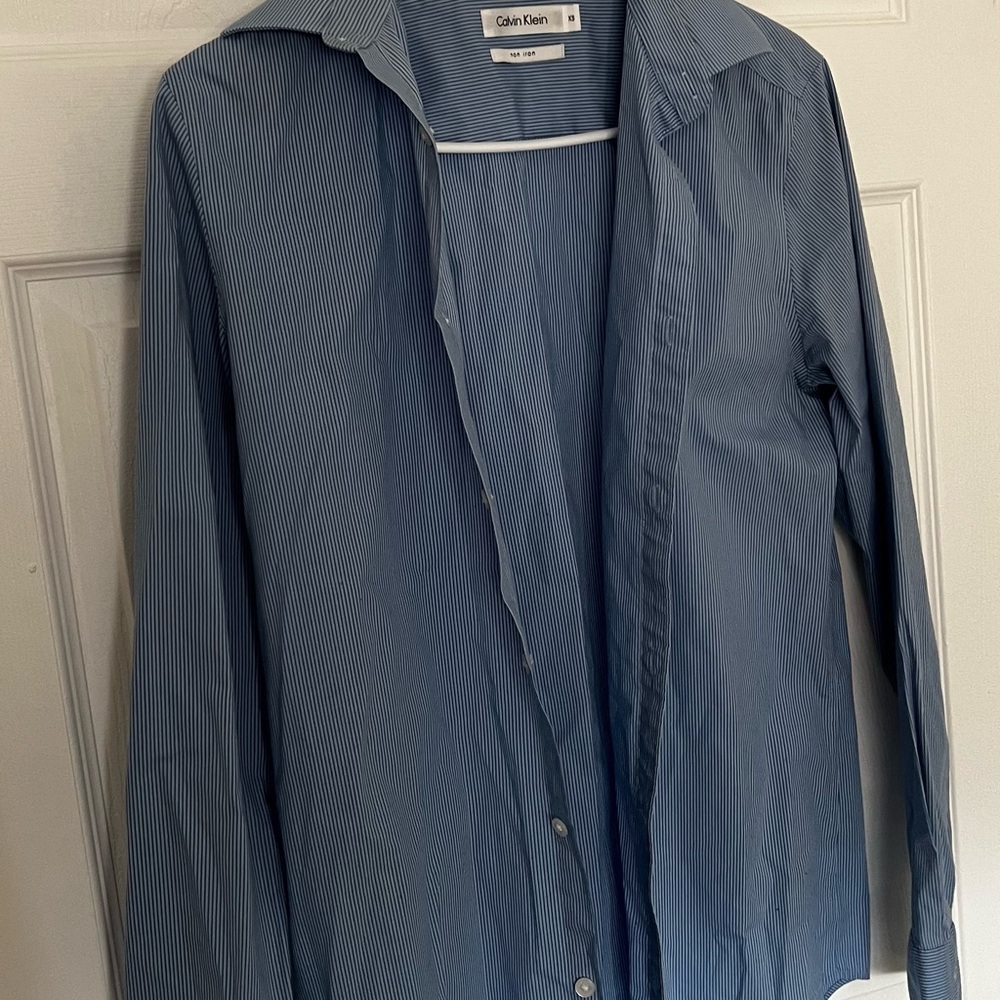 Calvin Klein Light Blue Pinstripe Shirt